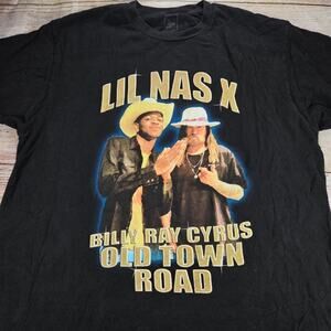 Lil Nas X Old Town Road THE THREAD SHOP T-Shirt Men's Black Large 100% Cotton